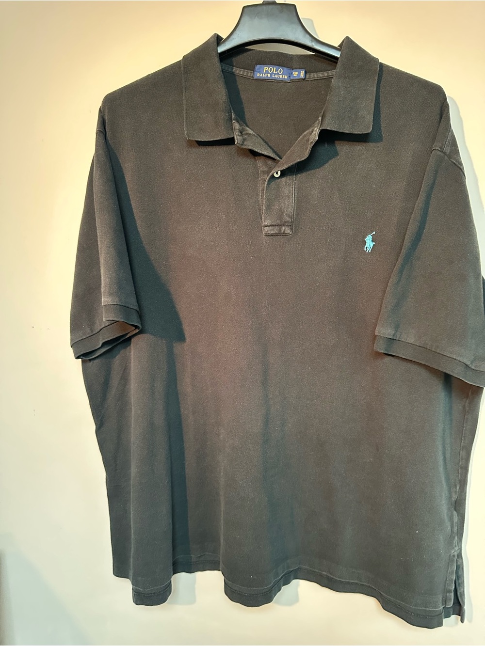 Ralph Lauren Men's Black Polo with Teal Logo